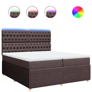 Box spring postel s matrací tmavě hnědá 200x200 cm textil - obrázek 2