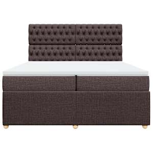 Box spring postel s matrací tmavě hnědá 200x200 cm textil - obrázek 6
