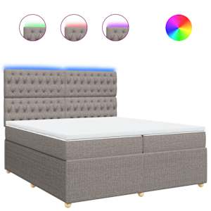 Box spring postel s matrací taupe 200x200 cm textil - obrázek 2