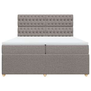 Box spring postel s matrací taupe 200x200 cm textil - obrázek 6