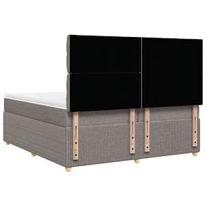 Box spring postel s matrací taupe 200x200 cm textil - obrázek 8