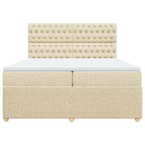 Box spring postel s matrací krémová 200x200 cm textil - obrázek 6