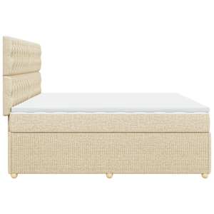 Box spring postel s matrací krémová 200x200 cm textil - obrázek 7