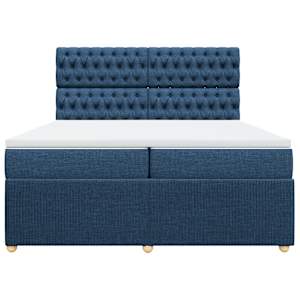 Box spring postel s matrací modrá 200x200 cm textil - obrázek 6
