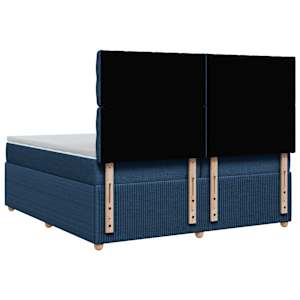 Box spring postel s matrací modrá 200x200 cm textil - obrázek 8