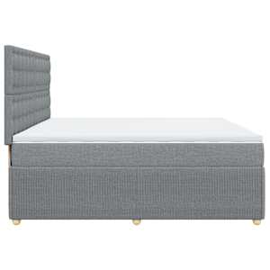 Box spring postel s matrací světle šedá 200 x 200 cm textil - obrázek 7