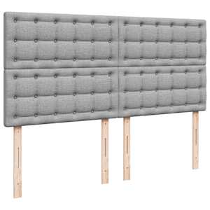 Box spring postel s matrací světle šedá 200 x 200 cm textil - obrázek 9