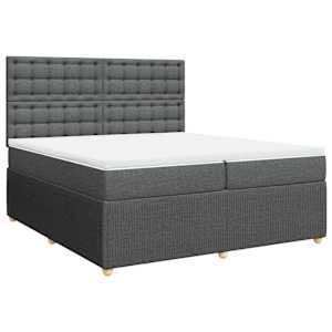 Box spring postel s matrací tmavě šedá 200x200 cm textil - obrázek 3