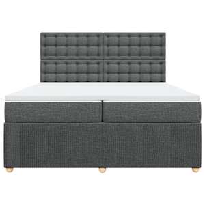 Box spring postel s matrací tmavě šedá 200x200 cm textil - obrázek 6