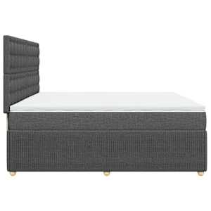 Box spring postel s matrací tmavě šedá 200x200 cm textil - obrázek 7