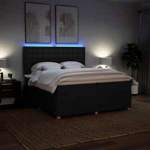 Box spring postel s matrací černá 200x200 cm textil - obrázek 4