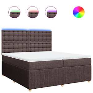 Box spring postel s matrací tmavě hnědá 200x200 cm textil - obrázek 2