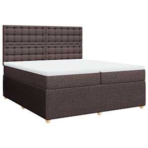 Box spring postel s matrací tmavě hnědá 200x200 cm textil - obrázek 3