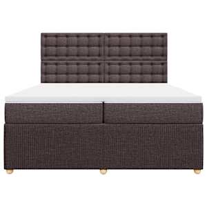 Box spring postel s matrací tmavě hnědá 200x200 cm textil - obrázek 6