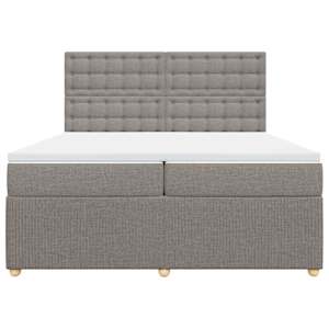 Box spring postel s matrací taupe 200x200 cm textil - obrázek 6