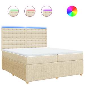 Box spring postel s matrací krémová 200x200 cm textil - obrázek 2