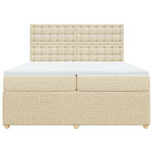 Box spring postel s matrací krémová 200x200 cm textil - obrázek 6