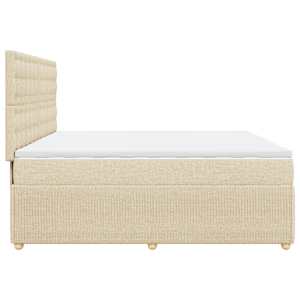 Box spring postel s matrací krémová 200x200 cm textil - obrázek 7