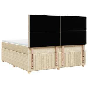 Box spring postel s matrací krémová 200x200 cm textil - obrázek 8