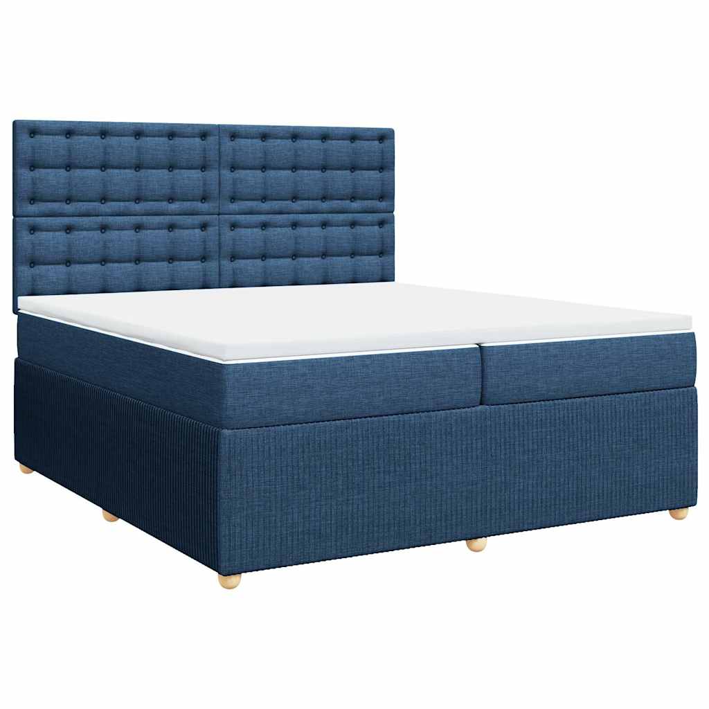 Thumbnail - vidaXL Boxspringbett mit Matratze Blau 200x200 cm Stoff