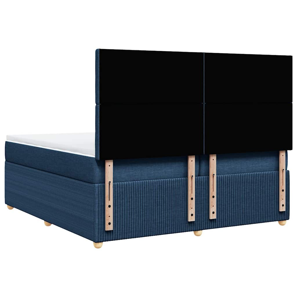 Box spring postel s matrací modrá 200x200 cm textil - obrázek 8