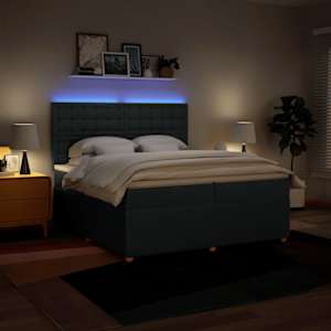 Box spring postel s matrací modrá 200x200 cm textil - obrázek 4
