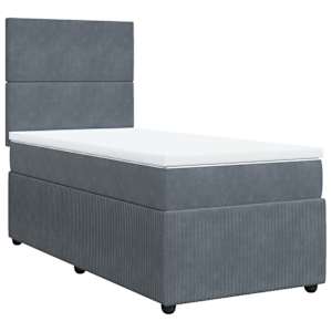 Box spring postel s matrací tmavě šedá 80 x 200 cm samet - obrázek 3