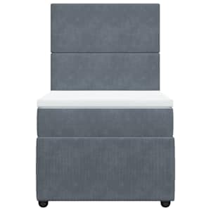 Box spring postel s matrací tmavě šedá 80 x 200 cm samet - obrázek 6