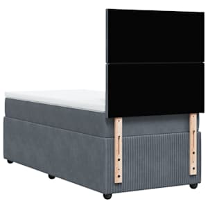 Box spring postel s matrací tmavě šedá 80 x 200 cm samet - obrázek 8