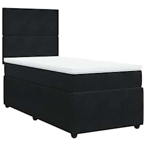 Box spring postel s matrací černá 80 x 200 cm samet - obrázek 3