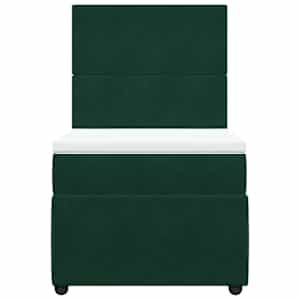Box spring postel s matrací tmavě zelená 80 x 200 cm samet - obrázek 6
