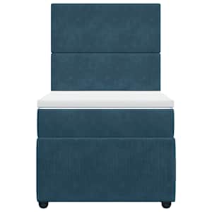 Box spring postel s matrací modrá 80 x 200 cm samet - obrázek 6