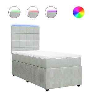 Box spring postel s matrací světle šedá 80 x 200 cm samet - obrázek 2