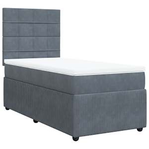 Box spring postel s matrací tmavě šedá 80 x 200 cm samet - obrázek 3