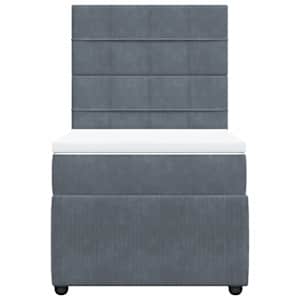 Box spring postel s matrací tmavě šedá 80 x 200 cm samet - obrázek 6