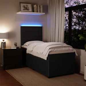 Box spring postel s matrací černá 80 x 200 cm samet - obrázek 4