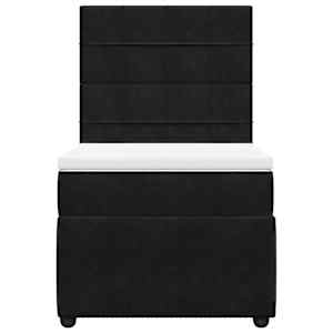 Box spring postel s matrací černá 80 x 200 cm samet - obrázek 6