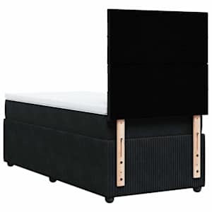 Box spring postel s matrací černá 80 x 200 cm samet - obrázek 8
