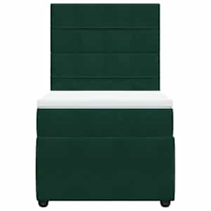 Box spring postel s matrací tmavě zelená 80 x 200 cm samet - obrázek 6
