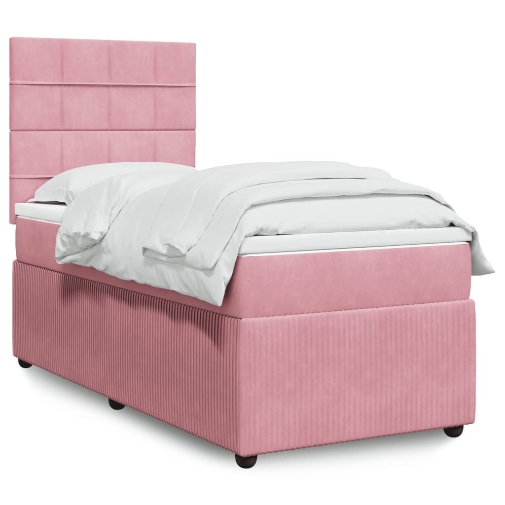 Boxspringbett mit Matratze Rosa 80×200 cm Samt