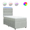 vidaXL kontinentaalvoodi madratsiga, helehall, 80x200 cm, samet