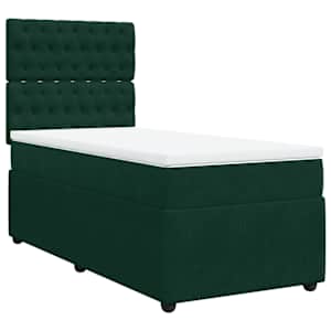 Box spring postel s matrací tmavě zelená 80 x 200 cm samet - obrázek 3
