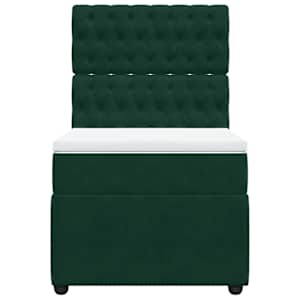 Box spring postel s matrací tmavě zelená 80 x 200 cm samet - obrázek 6