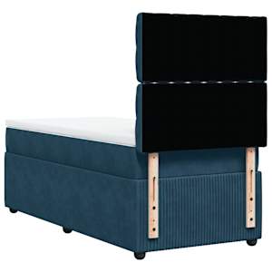 Box spring postel s matrací modrá 80 x 200 cm samet - obrázek 8