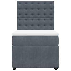 Box spring postel s matrací tmavě šedá 80 x 200 cm samet - obrázek 6