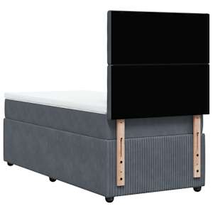 Box spring postel s matrací tmavě šedá 80 x 200 cm samet - obrázek 8