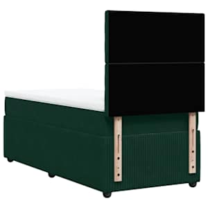 Box spring postel s matrací tmavě zelená 80 x 200 cm samet - obrázek 8
