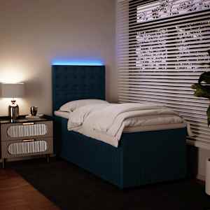 Box spring postel s matrací modrá 80 x 200 cm samet - obrázek 4