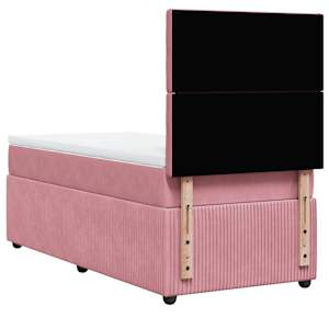 Box spring postel s matrací růžová 80 x 200 cm samet - obrázek 8