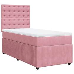 vidaXL Cama com molas/colch&atilde;o 80x200 cm veludo rosa